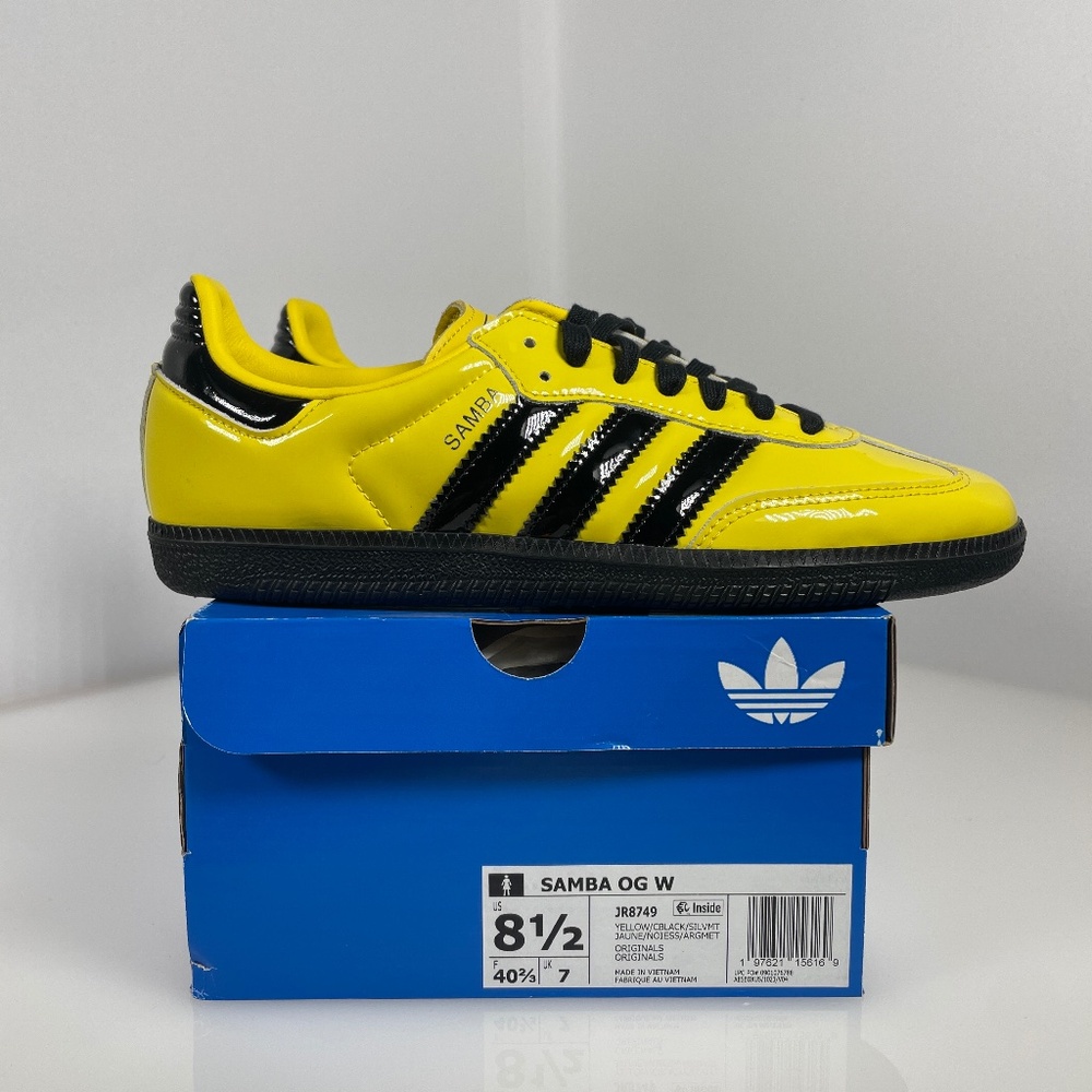Womens Size 8.5 Adidas Samba OG Patent Yellow Casual JR8749